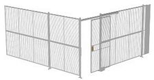 2-Wall Welded Wire Security Cage, No Ceiling, 16'4" x 16'4" x 8'5-1/4" with 4' Sliding Gate
