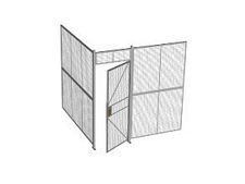 2-Wall Welded Wire Security Cage, No Ceiling, 8'2" x 8'2" x 8'5-1/4" with 3' Hinged Gate