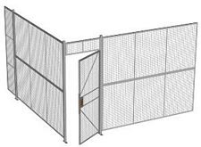 2-Wall Welded Wire Security Cage, No Ceiling, 12'4" x 12'4" x 8'5-1/4" with 3' Hinged Gate