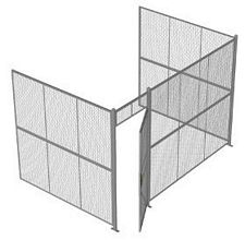 3-Wall Welded Wire Security Cage, No Ceiling, 12'6" x 8'2" x 8'5-1/4" with 3' Hinged Gate