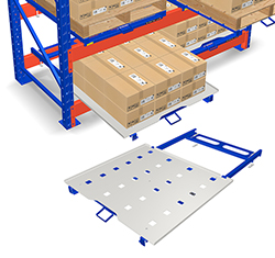 Rack Mounted Roll Out Pallet with Top Plate - 46"W x 42"D, 1,000 lb. Cap.