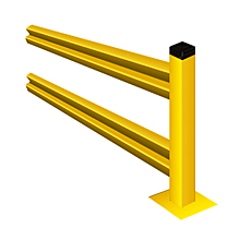 Lite-Duty Guard Rail 42"H Section with Posts - 9 ft., Adder