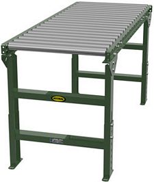 1.9" Galvanized Gravity Roller Conveyor - 5' long, 30" wide, with supports