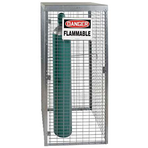 Cylinder Safety Cabinet, 30.5"W x 30.5"D x 64.5"H - Stores 9 Vertical Cylinders
