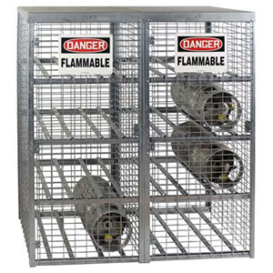 Cylinder Safety Cabinet, 61"W x 30.5"D x 64.5"H - Stores 16 Horizontal Cylinders