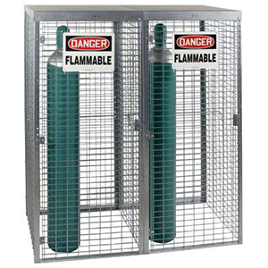 Cylinder Safety Cabinet, 61"W x 30.5"D x 64.5"H - Stores 18 Vertical Cylinders