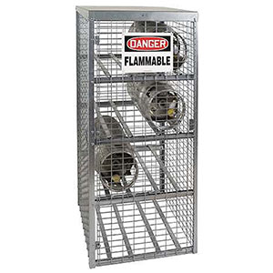 Cylinder Safety Cabinet, 30.5"W x 30.5"D x 64.5"H - Stores 8 Horizontal Cylinders