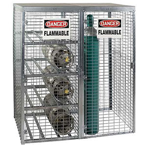 Cylinder Safety Cabinet, 61"W x 30.5"D x 64.5"H - Stores 8 Horiz. & 9 Vert. Cylinders