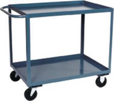 Wheeled utility cart with lower shelf