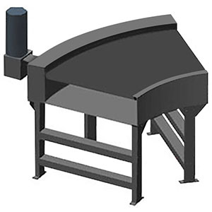 Belt Conveyor, Model SBC - 45 Degree Left Hand Curve, 28" Belt Width