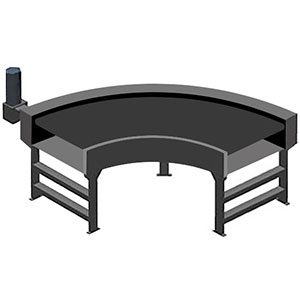 Belt Conveyor, Model SBC - 90 Degree Left Hand Curve, 34" Belt Width