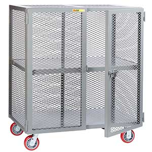 Mesh Security Truck - Fixed Center Shelf, 36"D x 60"W