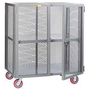 Mesh Security Truck - Adjustable Center Shelf, 24"D x 60"W