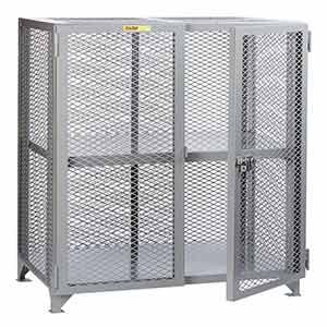 Mesh Security Cabinet - Adjustable Center Shelf, 24"D x 48"W x 52"H