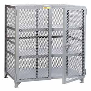 Mesh Security Cabinet - 2 Fixed Center Shelves, 30"D x 60"W x 52"H