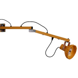 Single Swing-Arm Work Light - 60" Arm, Polycarbonate Lamp Head w/ LED Bulb