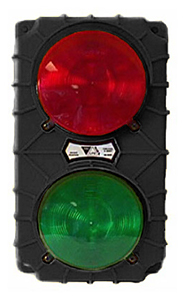 LED Dock Traffic Light with Flasher, Black Poly Housing - 24V