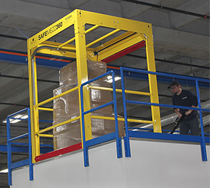 Dual Safety Gate for Mezzanine Pallet Access - 100" Opening