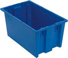 Stack & Nest Tote - 18"L x 11"W x 9"H, 0.76 Cubic Feet - Carton of 6