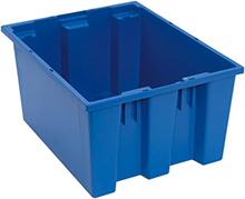 Stack & Nest Tote - 19-1/2"L x 15-1/2"W x 10"H, 1.2 Cubic Feet - Carton of 6