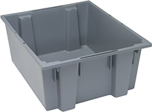 Stack & Nest Tote - 23-1/2"L x 19-1/2"W x 10"H, 2 Cubic Feet - Carton of 3