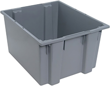 Stack & Nest Tote - 23-1/2"L x 19-1/2"W x 13"H, 2.6 Cubic Feet - Carton of 3