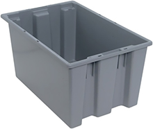 Stack & Nest Tote - 23-1/2"L x 15-1/2"W x 12"H, 1.7 Cubic Feet - Carton of 3