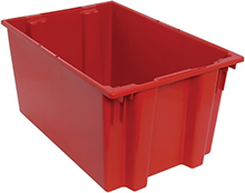 Stack & Nest Tote - 29-1/2"L x 19-1/2"W x 15"H, 3.7 Cubic Feet - Carton of 3