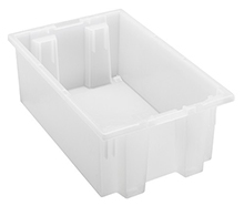 Clear View Stack and Nest Totes - 18"L x 11"W x 6"H - Carton of 6