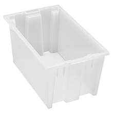 Clear View Stack and Nest Totes - 18"L x 11"W x 9"H - Carton of 6