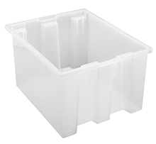 Clear View Stack and Nest Totes - 19-1/2"L x 15-1/2"W x 10"H - Carton of 6
