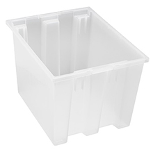 Clear View Stack and Nest Totes - 19-1/2"L x 15-1/2"W x 13"H - Carton of 6