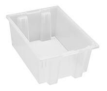 Clear View Stack and Nest Totes - 19-1/2"L x 13-1/2"W x 8"H - Carton of 6