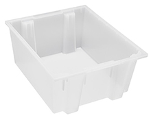 Clear View Stack and Nest Totes - 23-1/2"L x 19-1/2"W x 10"H - Carton of 3