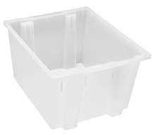 Clear View Stack and Nest Totes - 23-1/2"L x 19-1/2"W x 13"H - Carton of 3