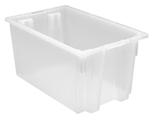 Clear View Stack and Nest Totes - 23-1/2"L x 15-1/2"W x 12"H - Carton of 3