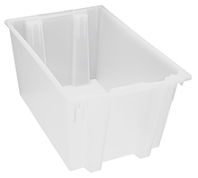 Clear View Stack and Nest Totes - 29-1/2"L x 19-1/2"W x 15"H - Carton of 3