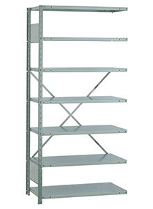 Open Steel Industrial Shelving - 36" W x 12" D x 87" H, 7-Shelf Adder, 750 lbs. cap. per shelf