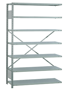 Open Steel Industrial Shelving - 48" W x 24" D x 87" H, 7-Shelf Adder, 600 lbs. cap. per shelf
