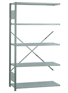 Open Steel Industrial Shelving - 42" W x 24" D x 75" H, 5-Shelf Adder, 650 lbs. cap. per shelf