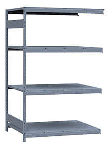 Medium Duty Mini-Rack Shelving - 48" W x 36" D x 75"H, Adder w/ 4 Shelves & Steel Decking