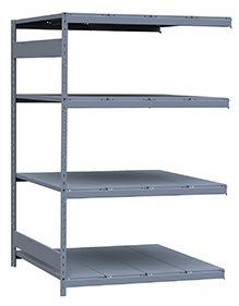 Medium Duty Mini-Rack Shelving - 48" W x 48" D x 75"H, Adder w/ 4 Shelves & Steel Decking