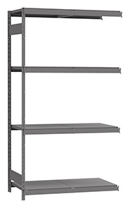 Medium Duty Mini-Rack Shelving - 48" W x 24" D x 87" H, Adder w/ 4 Shelves & Steel Decking