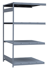 Medium Duty Mini-Rack Shelving - 48" W x 48" D x 87" H, Adder w/ 4 Shelves & Steel Decking