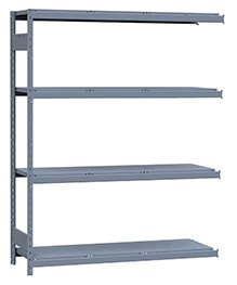 Medium Duty Mini-Rack Shelving - 60" W x 18" D x 75"H, Adder w/ 4 Shelves & Steel Decking