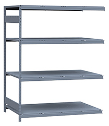 Medium Duty Mini-Rack Shelving - 60" W x 36" D x 75"H, Adder w/ 4 Shelves & Steel Decking