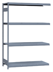 Medium Duty Mini-Rack Shelving - 60" W x 24" D x 87" H, Adder w/ 4 Shelves & Steel Decking