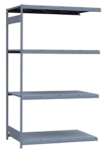 Medium Duty Mini-Rack Shelving - 60" W x 36" D x 99" H, Adder w/ 4 Shelves & Steel Decking