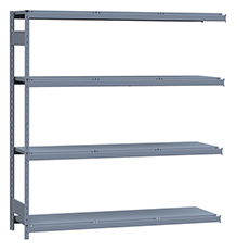 Medium Duty Mini-Rack Shelving - 72" W x 18" D x 75"H, Adder w/ 4 Shelves & Steel Decking
