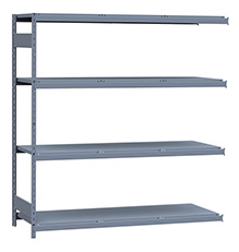 Medium Duty Mini-Rack Shelving - 72" W x 24" D x 75"H, Adder w/ 4 Shelves & Steel Decking